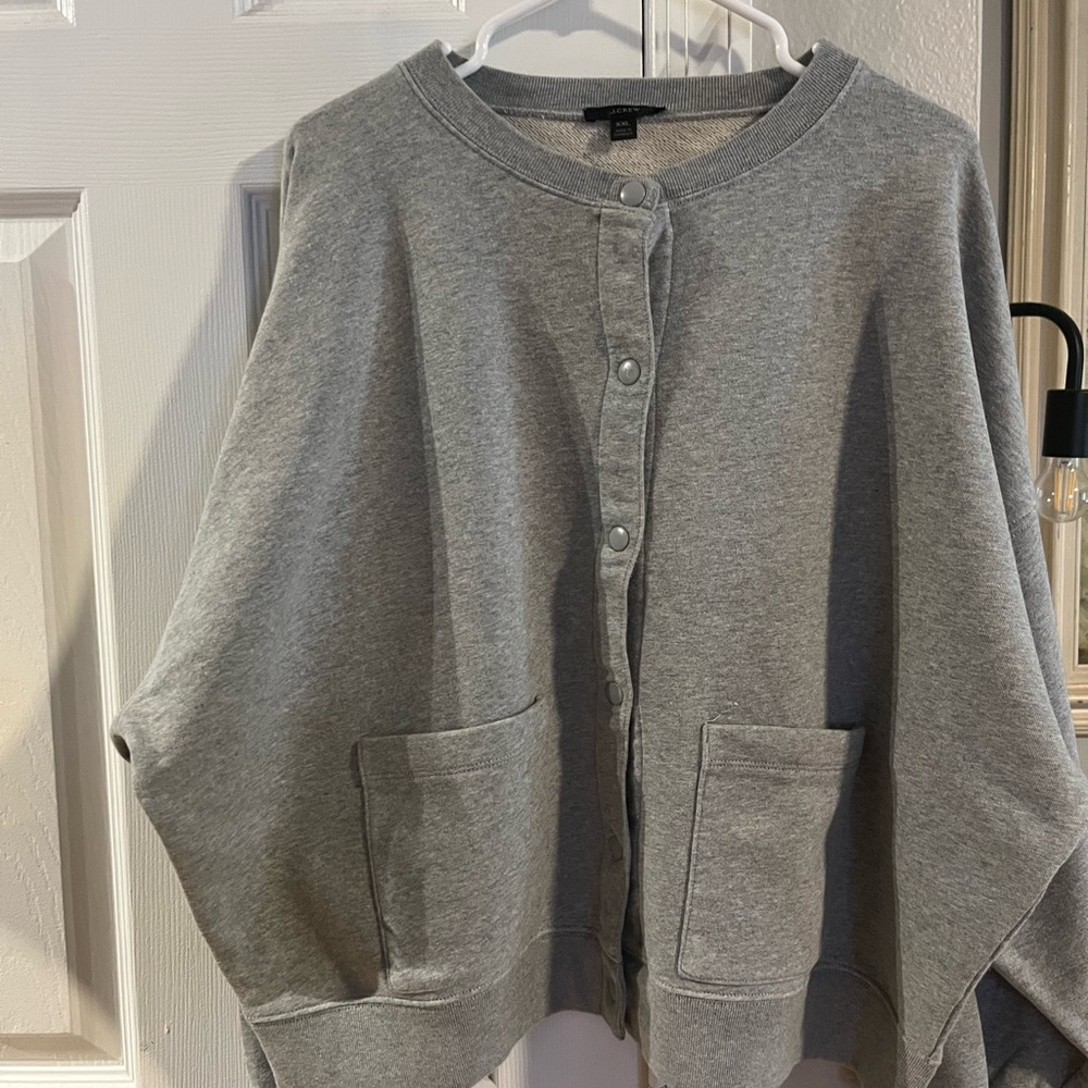 J. Crew Heather Gray Knit Cardigan